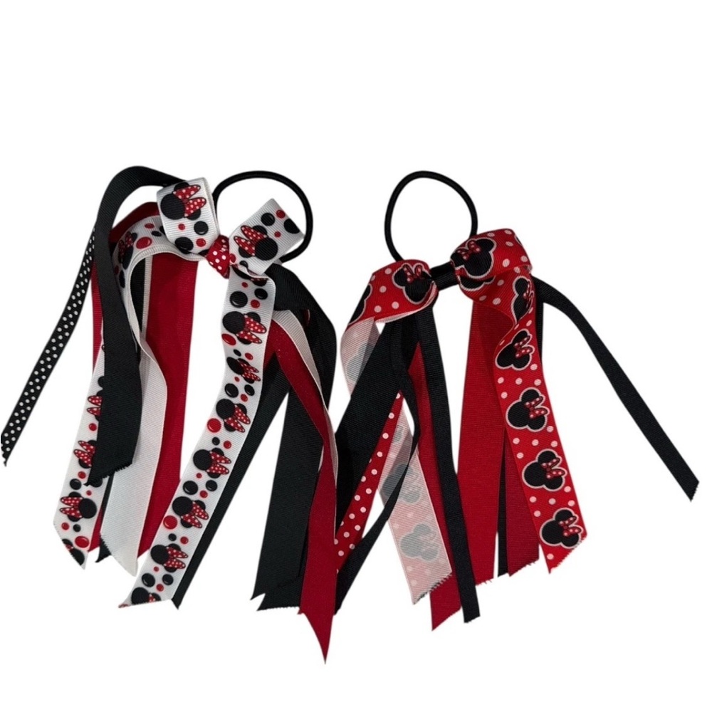 Disney‎ Minnie Mouse Hair Bow Set - Red, Black, Yellow Homemade - Picture 2 of 9